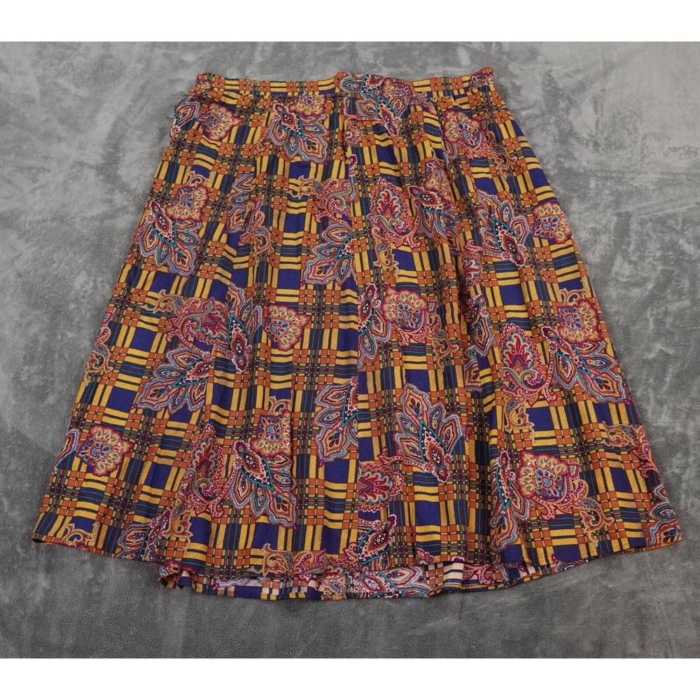 VTG Maggie McNaughton Skirt Women 41 Multicolor Square Boho Maxi Hippie Festival